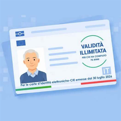 Carta d'identità elettronica illimitata per gli ultrasettantenni